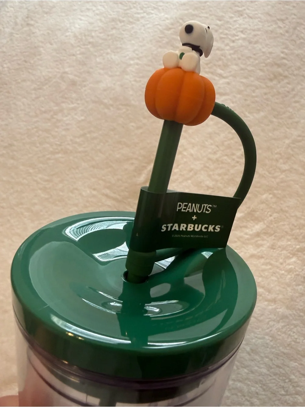 Starbucks x Peanuts 24-oz Cold Cup (Great Pumpkin/Snoopy straw topper)